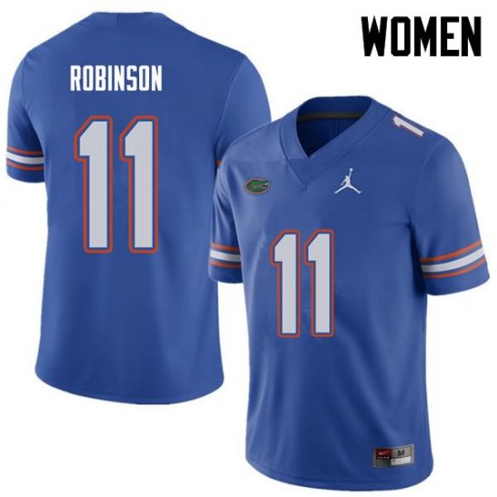 Women's Florida Gators #11 Demarcus Robinson NCAA Jordan Brand Royal Authentic Stitched College Football Jersey EME7162CN